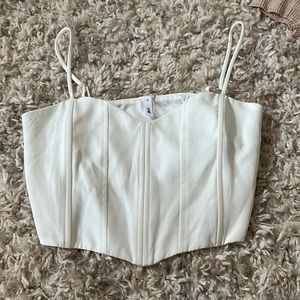 White Corset Crop Top